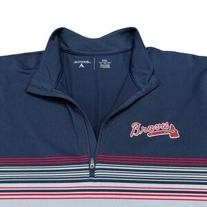 Antiga Mens XXL 1/4‎ Zip Pullover featuring Atlanta Braves Logo